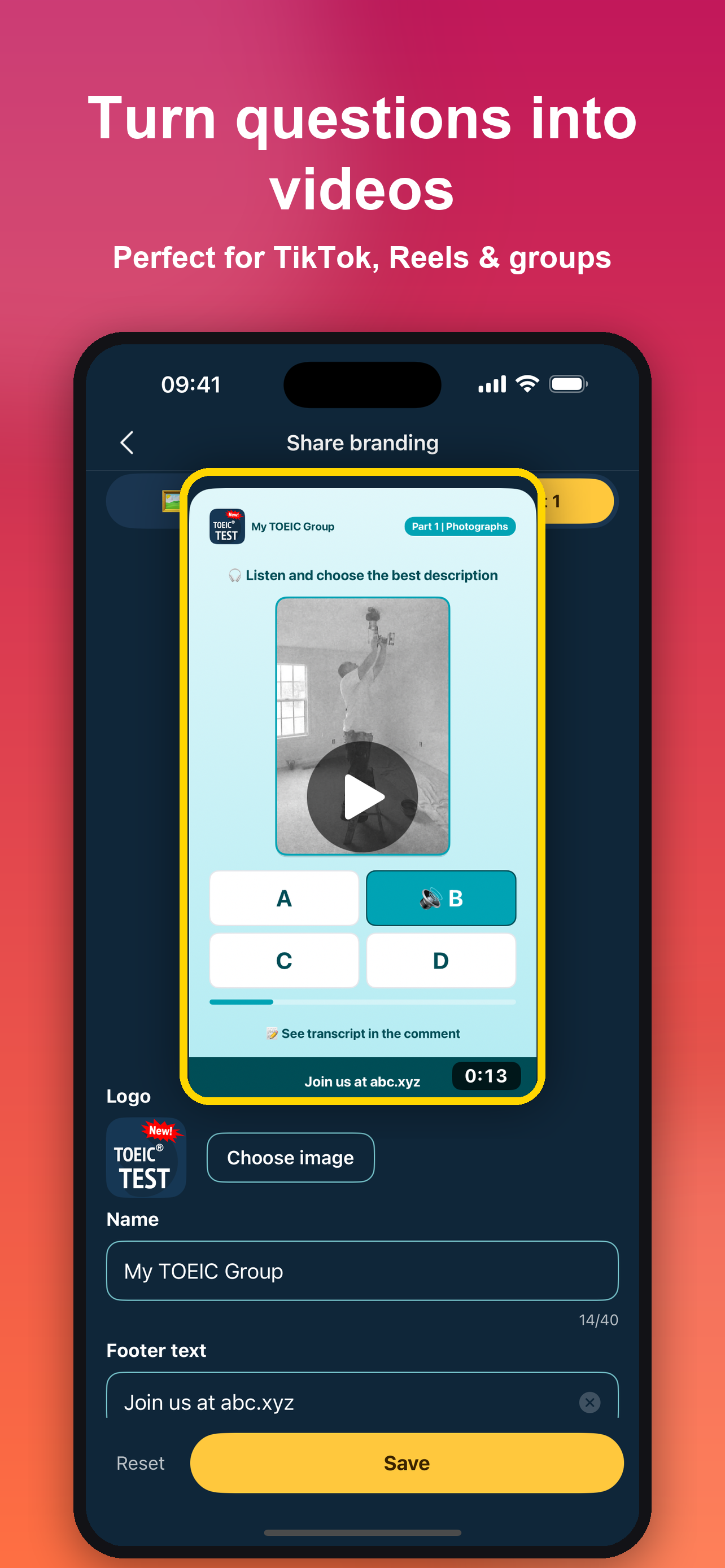 Turn questions into videos